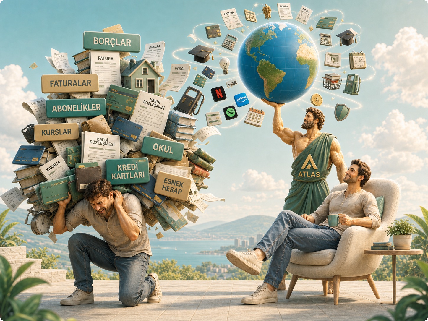 Atlas Finans, finansal yükten kontrole geçişi anlatan görsel